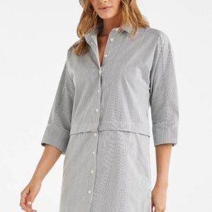 VETTA The Convertible Shirt Dress – Black and White Stripe - Small
